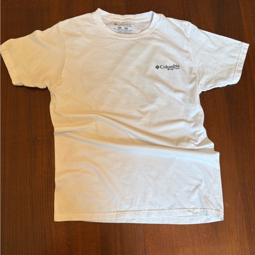 Columbia White Short-Sleeve Logo Tee